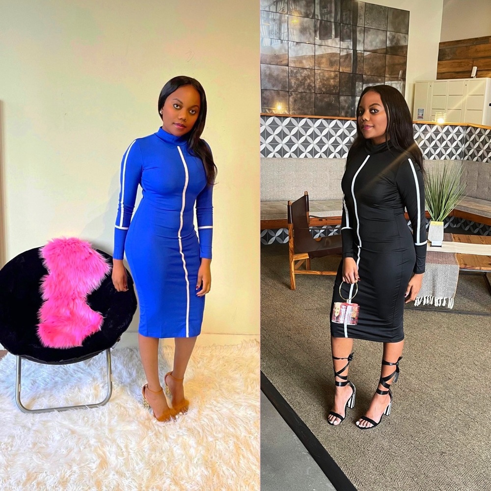 Women’s bodycon dress both dress colors come in sizes S-M-L